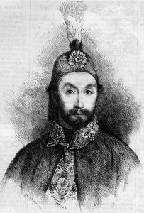 Portret van Abdulmecit I (1823-1861), sultan van het Ottomaanse Rijk. Gravure in 
