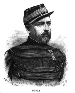 Portret van Abel Douay (1809-1870), een Franse generaal. Gravure in 