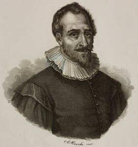 Portret van Adam de Craponne (1526-1576), Franse ingenieur, gravure door Marchi door French School