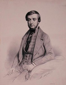 Portret van Adolphe-Clair Lecarpentier, gegraveerd door Marie Alexandre Alophe (litho)