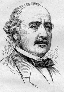 Portret van Albert de Broglie (1821-1901), Franse politicus, diplomaat, historicus, essayist en academicus. Gravure in 