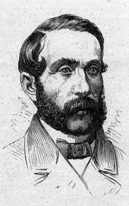 Portret van Alfred Mezieres, Franse literatuurhistoricus, politicus, essayist en academicus. Gravure in 