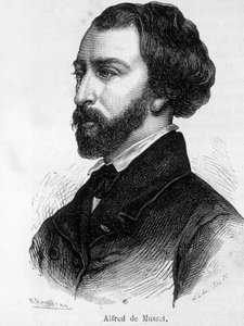 Portret van Alfred de Musset (1810 - 1857) Franse schrijver door French School
