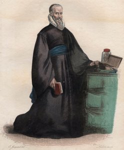 Portret van Ambroise Pare (1509-1590), Franse chirurg. Illustratie uit 