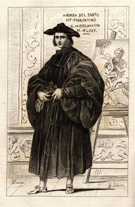 Portret van Andrea del Sarto door French School