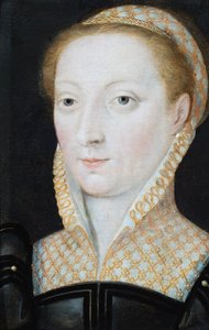 Portret van Anne Stanhope, hertogin van Somerset, ca. 1540 (olieverf op paneel) door French School