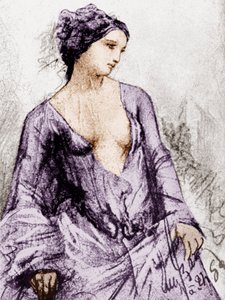 Portret van Apollonie Sabatier, minnares van Baudelaire in 1852