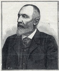 Portret van Auguste Scherer-Kestner, chemicus, industrieel en Elzasser politicus. Gravure uit 1897. Privécollectie