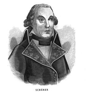Portret van Barthelemy Louis Joseph Scherer (1747-1804), Minister van Oorlog. Gravure in 