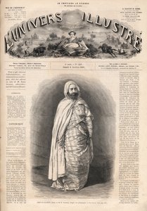 Portret van Ben Mahi Ed Din Abd El Kader (1808-1883), Amir van Mascara, militair en religieus leider. door French School