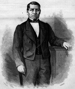 Portret van Benito Pablo Juarez Garcia, Mexicaanse politicus. Gravure in Le Monde Illustré nr. 270 van 14 juni 1862 door French School