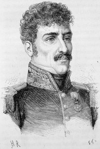 Portret van Berton (Jean Baptiste Breton genaamd), Franse generaal (1769 - 1822) - in 