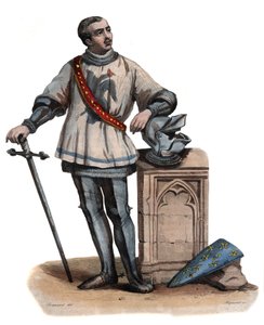 Portret van Bertrand Duguesclin (Du Guesclin) (1320-1380), Bretonse ridder en Franse militaire commandant. illustratie uit 