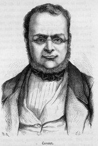 Portret van Camillo Benso, Graaf van Cavour (1810 - 1861) Italiaanse staatsman - uit "The History of France" door Henri Martin