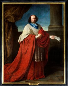 Portret van kardinaal de Cambout de Coislin (1636-1706) bisschop van Orleans, prior van Longpont. Anoniem schilderij uit de 17e eeuw. door French School