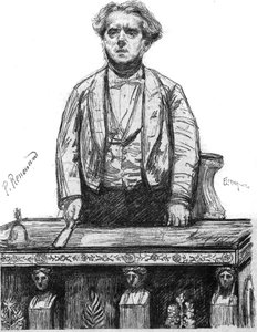 Portret van Charles Floquet (1828-1896), Franse advocaat en politicus. Gravure in 