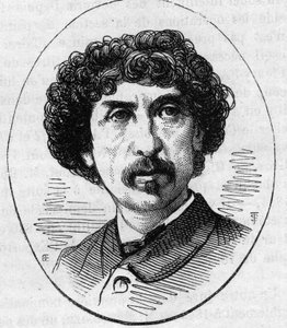 Portret van Charles Garnier, Franse architect. Gravure in 