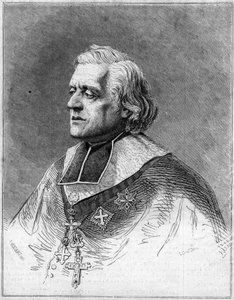 Portret van Charles Joseph Eugene de Mazenod (1782-1861), bisschop van Marseille. Portret van gravure in 