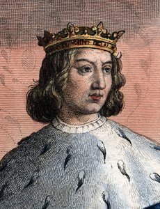 Portret van Karel V van Frankrijk, genaamd de Wijze (1338-1380), koning van Frankrijk door French School