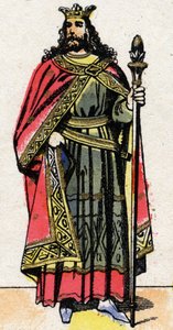 Portret van Childebert II (ca. 570 - 596), Koning van Austrasië. door French School