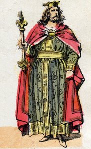 Portret van Childebert I (ca. 497 - 558), koning der Franken door French School