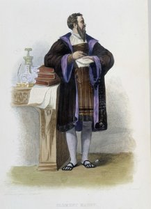 Portret van Clement des Marets genaamd Marot, Franse dichter (1496-1544) - in "Le Plutarque francais", Ed. Mennechet door French School