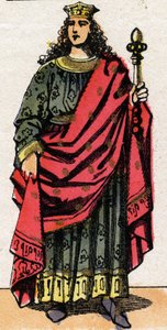 Portret van Clotaire (Clothaire) II (584 - 628), Koning van Neustrië en Koning van de Franken. door French School