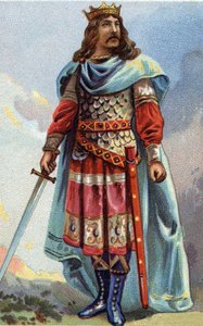 Portret van Clotaire (Clothaire) IV, koning van de Franken van 716 tot 718. Chromolithografie rond 1890 door French School