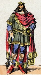 Portret van Clovis I, koning van de Franken. door French School