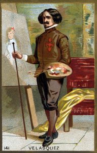 Portret van Diego Rodriguez de Silva y Velazquez, Diego Velasquez (1599-1660). Chromolithografie van het einde van de 19e eeuw door French School
