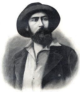 Portret van dokter Noel Eugene Ballay (1847-1902), Franse ontdekkingsreiziger en koloniaal bestuurder, de tweede gouverneur-generaal van Frans West-Afrika. Gravure 1902. Privécollectie. door French School