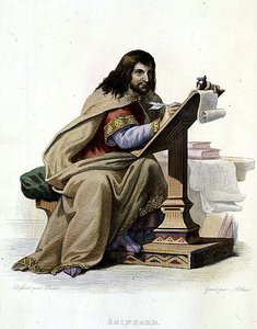 Portret van Eginhard (Einhard, Einhart, Einard, 775-840), Frankische kroniekschrijver - in 