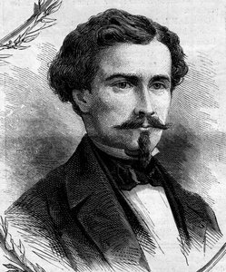 Portret van Emile Keller (1828-1909), Franse politicus. Gravure in 