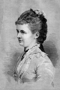 Portret van Emma van Waldeck Pyrmont (Waldeck-Pyrmont) (1858-1934), koningin van Nederland. Gravure in 