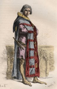 Portret van Etienne Marcel, Franse koopman en politicus - gravure uit L