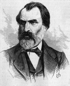 Portret van Eugene Pelletan (1813-1884), Franse politicus. Gravure in 