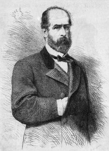 Portret van Federico Errazuriz Zanartu (1825-1877), President van de Republiek Chili. Gravure in 
