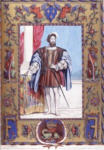 Portret van François 1er in hofkostuum door French School