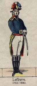 Portret van Francois Joseph Lefebvre (1755-1820) hertog van Dantzig en van het Keizerrijk, Pair van Frankrijk, daarna Baron en Pair van Frankrijk Maarschalk van het Keizerrijk. Afbeelding van Epinal uit het einde van de 19e eeuw