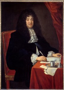 Portret van Francois Michel Le Tellier, Markies de Louvois (1639 - 1691), Franse politicus. Anoniem schilderij uit de 17e eeuw. Museum van Versailles. door French School