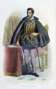 Portret van Francois de Guise, Franse luitenant-generaal (1519-1563). - in "Le Plutarque francais"