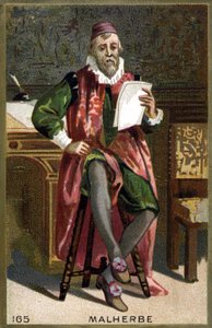 Portret van François de Malherbe (1555-1628). 19e eeuwse chromolithografie