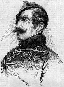 Portret van Franz von Schlick (1789-1862), veldmaarschalk, opperbevelhebber van het Oostenrijkse leger in Italië tijdens het Risorgimento in 1859. Gravure in 