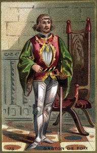 Portret van Gaston de Foix (1489-1512). Chromolithografie eind 19e eeuw. door French School