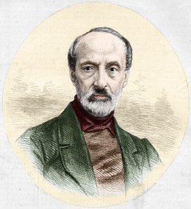 Portret van Giuseppe Mazzini (1805-1872), Italiaanse politicus en nationalist. Gravure in 
