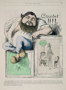 Portret van Gustave Courbet (1819-77) illustratie uit Gill Revue, uitgegeven door Marchandeau, 1868 door French School