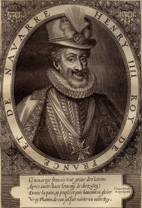 Portret van Hendrik IV (1553-1610) koning van Frankrijk - Portret van Hendrik IV (1553-1610) koning van Frankrijk - gravure 17e eeuw
