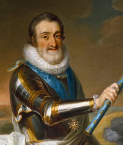 Portret van Hendrik IV van Frankrijk, in harnas, detail