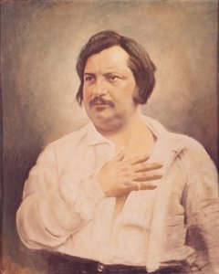 Portret van Honore de Balzac (1799-1850) naar een daguerreotype