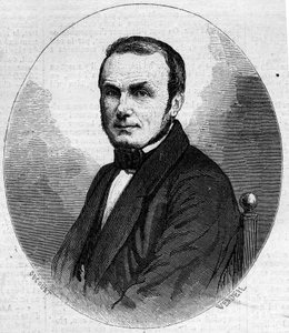 Portret van Isidore Geoffroy Saint Hilaire (1805-1861), Franse zoöloog, zoon van Etienne Geoffroy Saint-Hilaire. Gravure in 